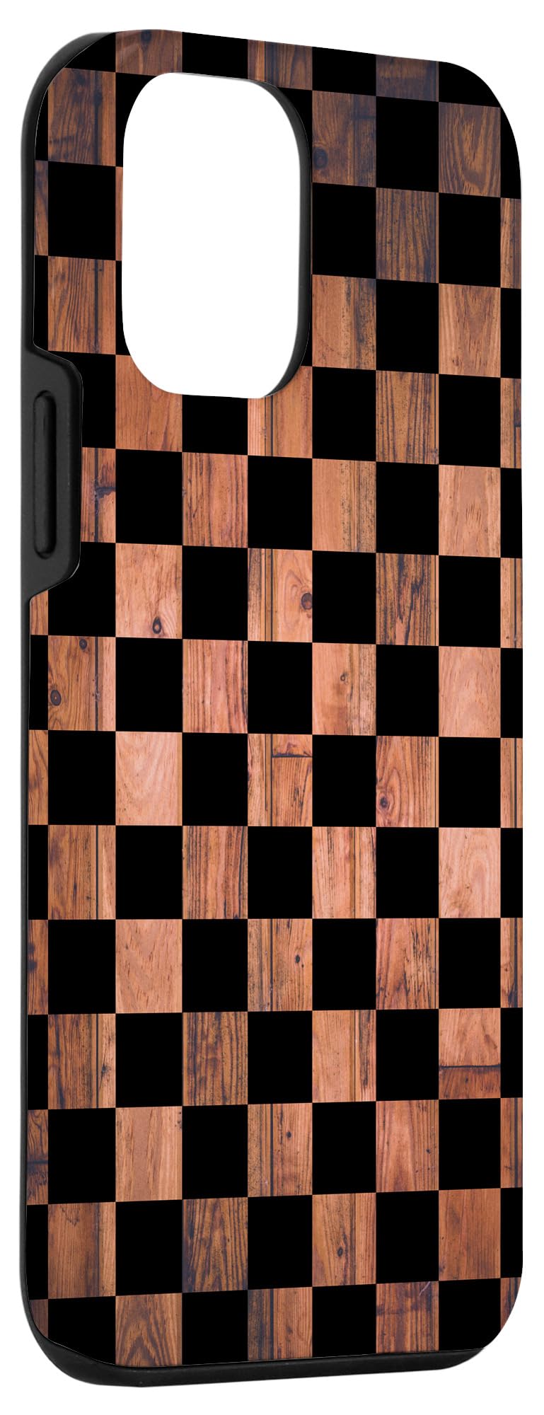 iPhone 12 Mini Checkered Phone Case - Brown & Black Plaid Design | Slim Protective Cover for Everyday Use & Travel