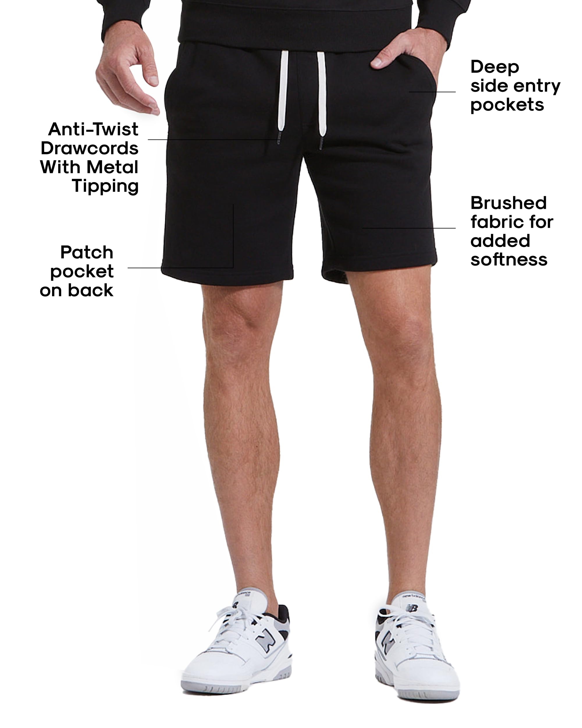 True Classic Men's Gym Shorts - Quick-Dry Fleece Liner & Pockets for Workouts