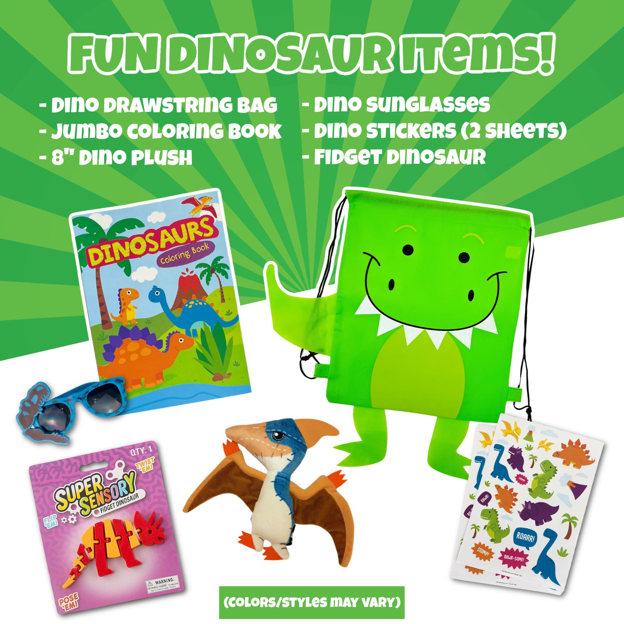 Dinosaur Easter Gift Basket for Kids - Boys & Girls Easter Basket with Candy, Chocolate & Easter Eggs - Perfect Easter Care Package for Family, Friends & Classroom Parties