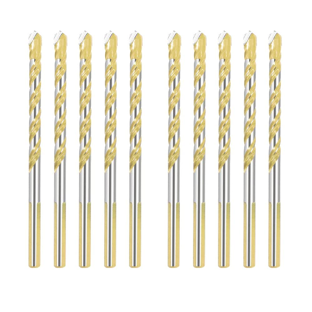 10Pcs High-Speed Steel Twist Drill Bit Set for Ceramic, Glass, Wall & Metal - Multi-Purpose Hole Punching Kit (Blue) - Perfect for DIY Projects, Home Repairs & Professional Construction Work