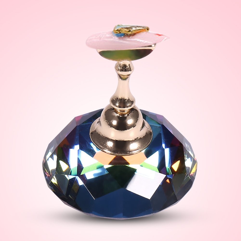 Premium Magnetic Nail Tip Stand Holder - Alloy Nail Art Display Base for Manicure Practice & Nail Design (Colorful Diamond Crystal) | Perfect for Salon Professionals, DIY Nail Artists & Beauty Training