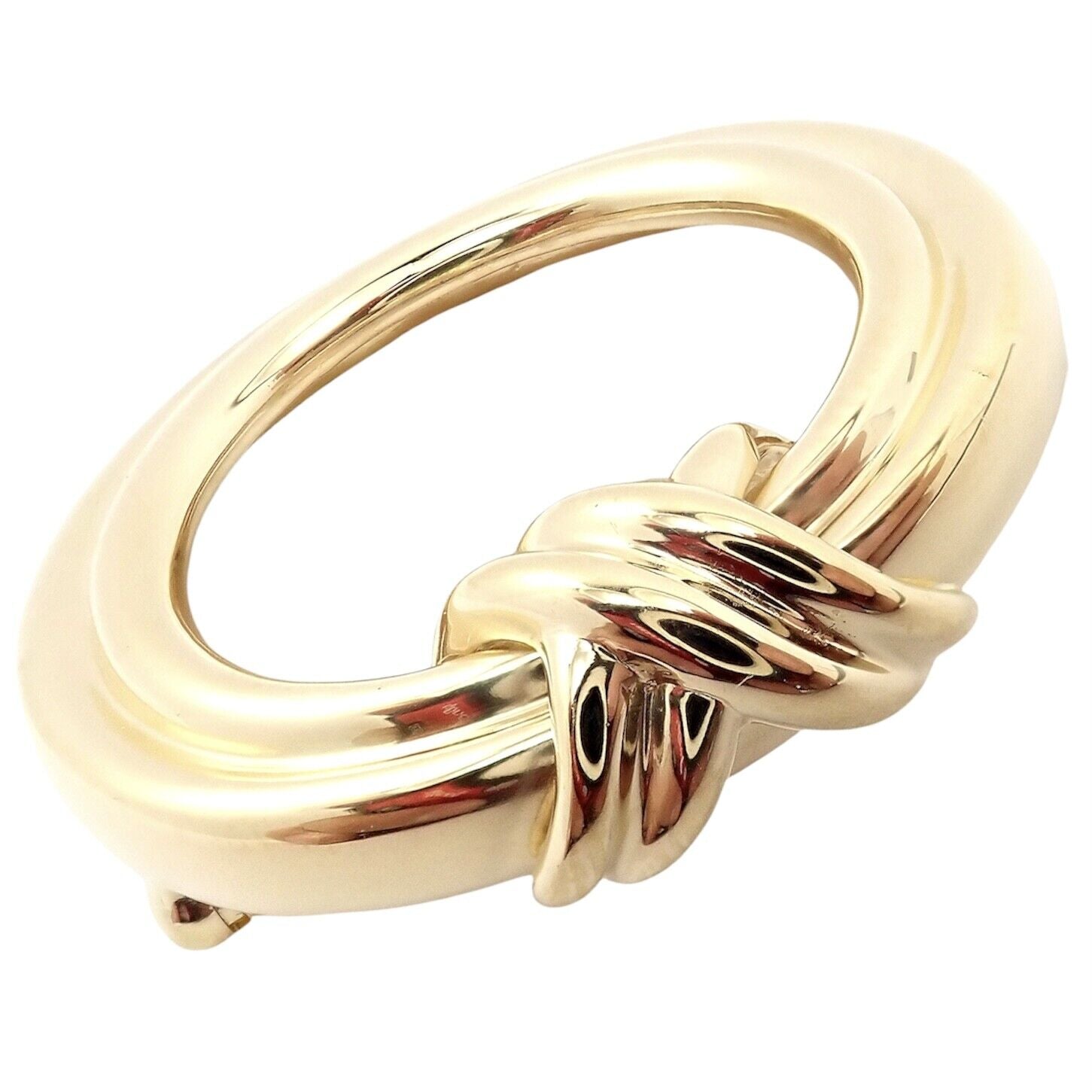 Authentic Tiffany & Co 18k Yellow Gold Large X and O Open Circle Pin Brooch - Elegant Jewelry for Women, Perfect for Weddings, Parties & Special Occasions
