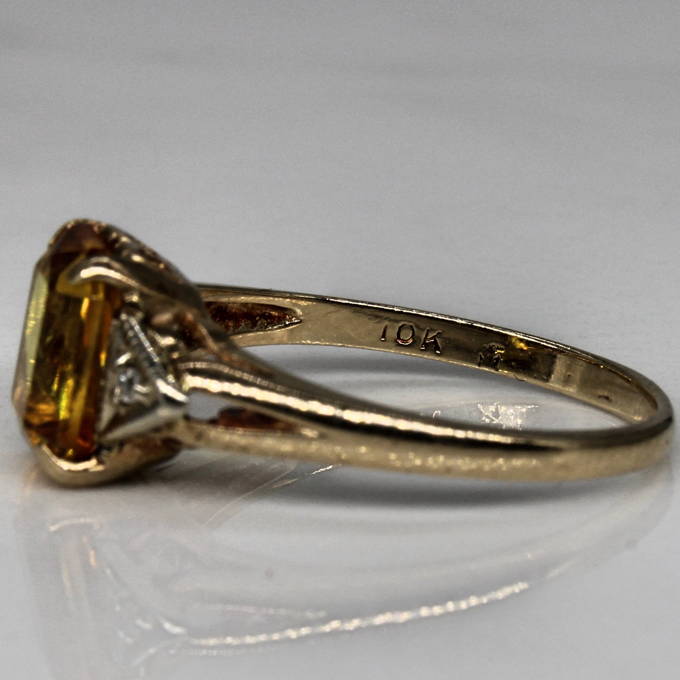2.02ct Synthetic Yellow Sapphire & Diamond Ring - 0.01ctw | Size 6.5 | Elegant Engagement, Anniversary & Gift Jewelry for Women