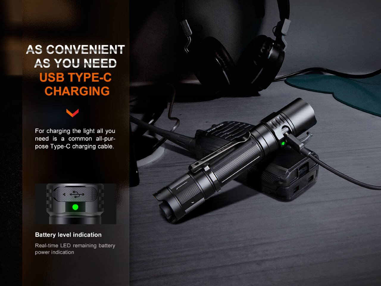 Fenix PD35R Compact Rechargeable Tactical Flashlight - 1600 Lumens, USB-C Charging, IP68 Waterproof for Outdoor, Camping, Hiking & Emergency Use