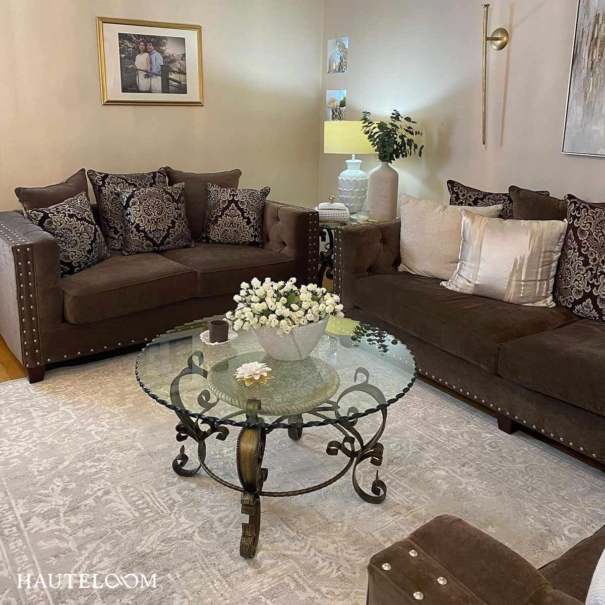 Hauteloom Bolsover Traditional Gray and Off-White Area Rug 5'3