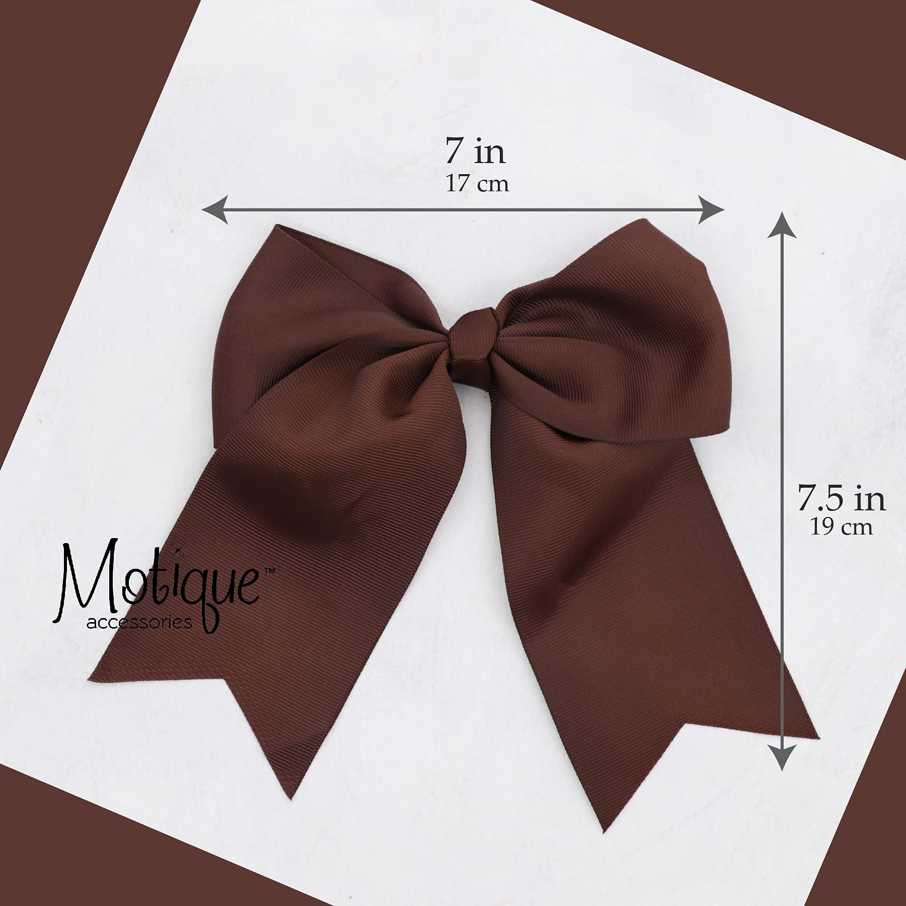 Dark Brown Jumbo Bow Clip with Tails - Elegant Hair Accessory for Weddings, Parties, and Special Occasions