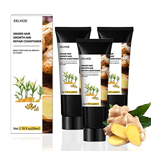 **Ginger Hair Growth Serum - 50ML Ginger Conditioner for Thicker, Fuller Hair | Natural Moisturizing & Repair Treatment for Fine Hair | Smooth, Silky & Nourishing (3 Pack) - Perfect for Daily Hair Care & Scalp Health**
