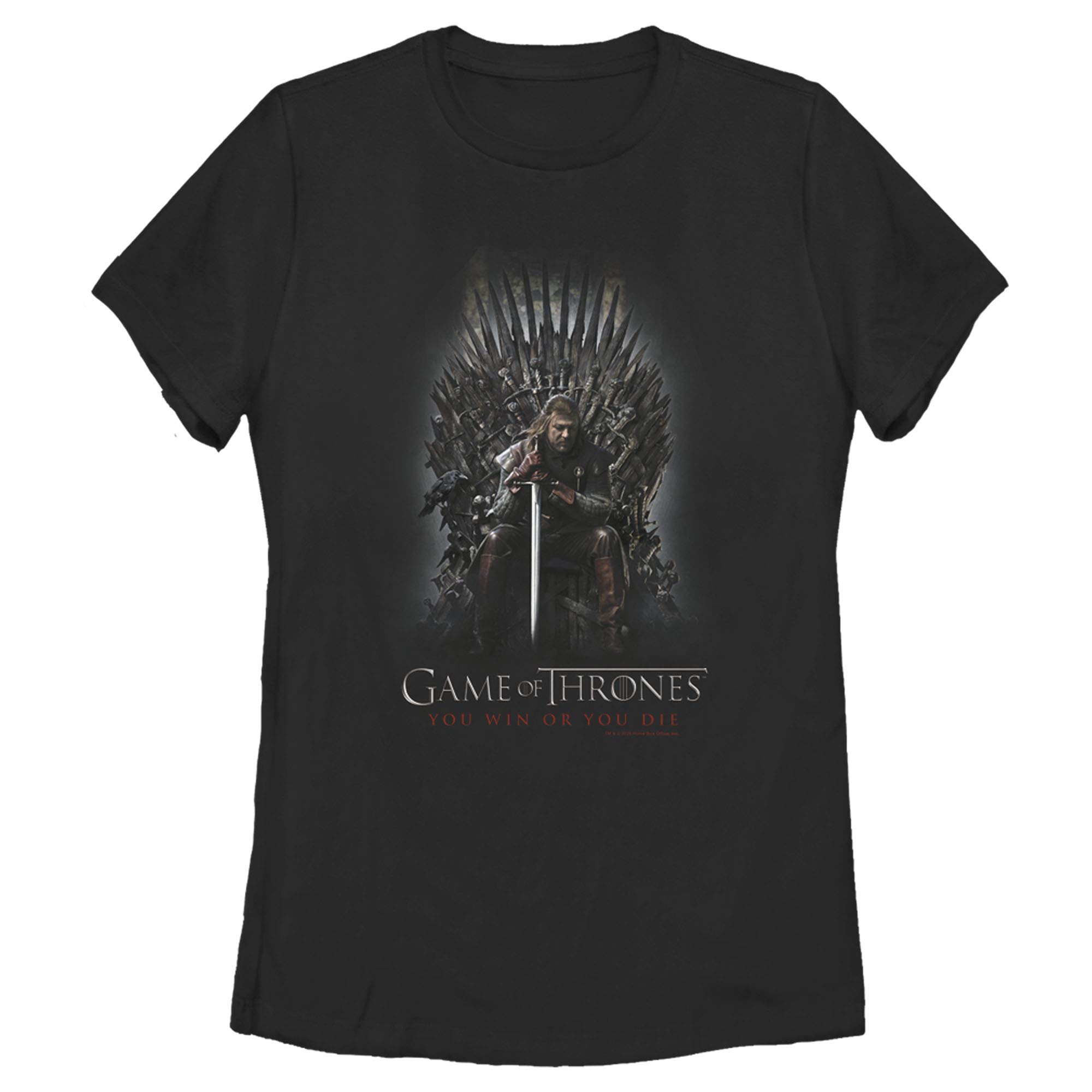 Game of Thrones Ned Stark on Iron Throne T-Shirt for Women - Fantasy TV Show Merchandise - Perfect for Cosplay, Conventions & GOT Fans