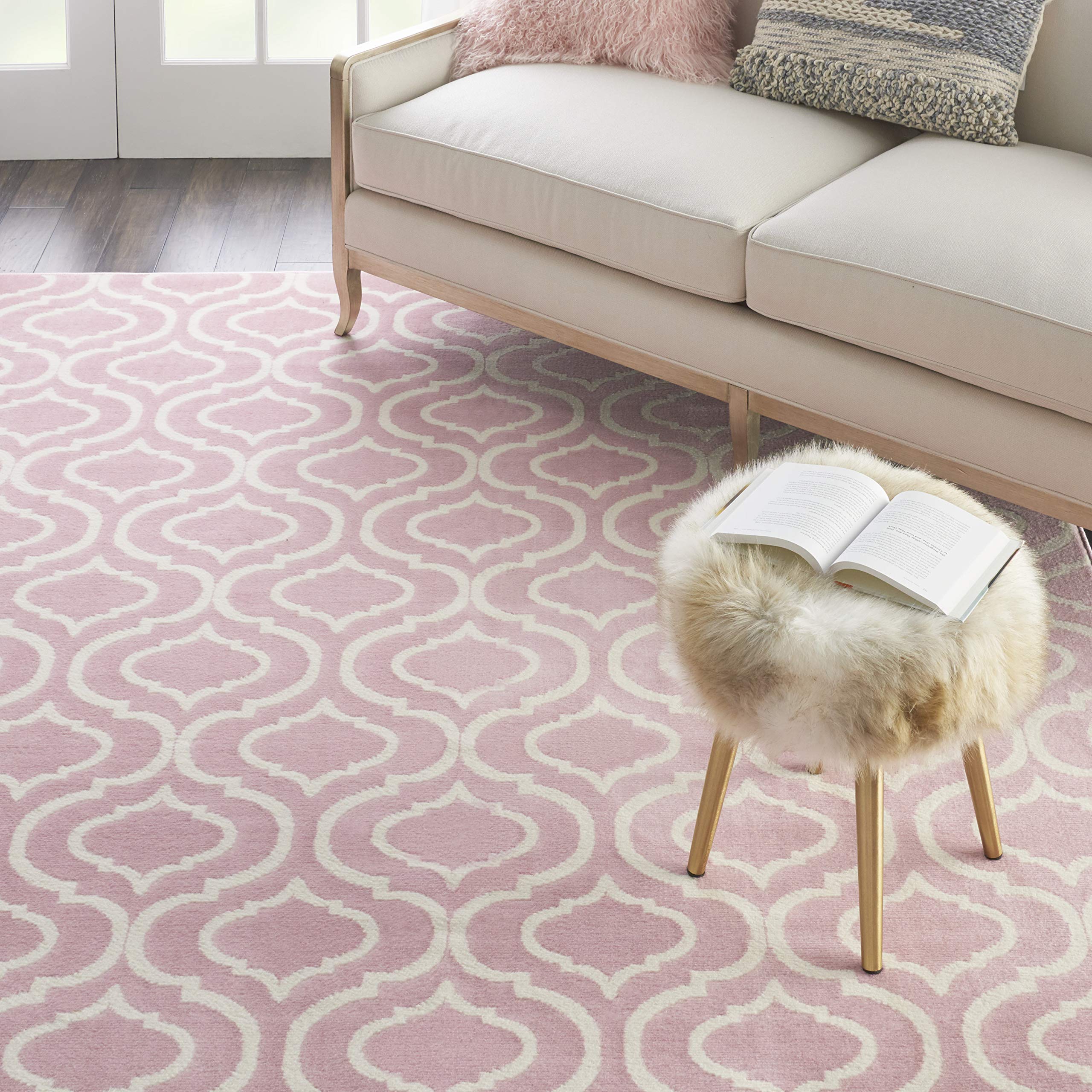 Nourison Jubilant Trellis Pink 8'6