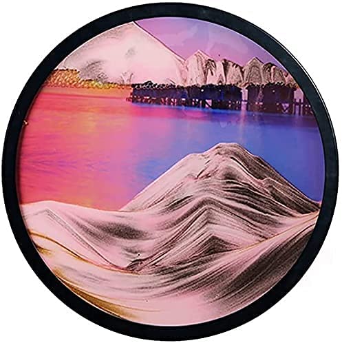 QIANMEI 3D Flowing Sand Art - 360° Rotating Dynamic Sand Painting Wall Decor (7 Inch, Color E) | Perfect for Home, Office & Meditation Spaces