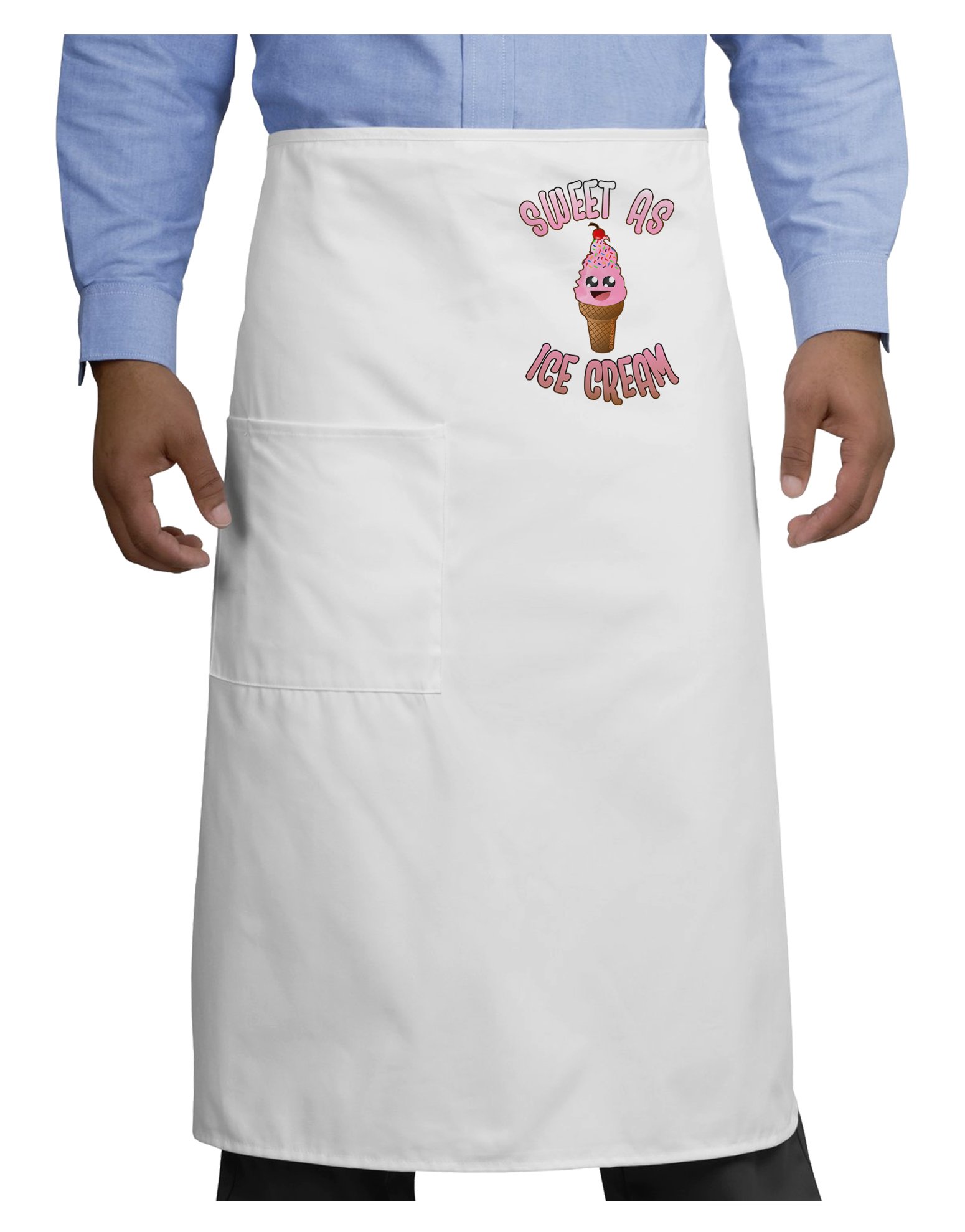 TOOLOUD Cute Ice Cream Cone Print Bistro Apron for Adults - Sweet Dessert-Themed Kitchen Apron for Baking, Cooking, and Hosting Parties