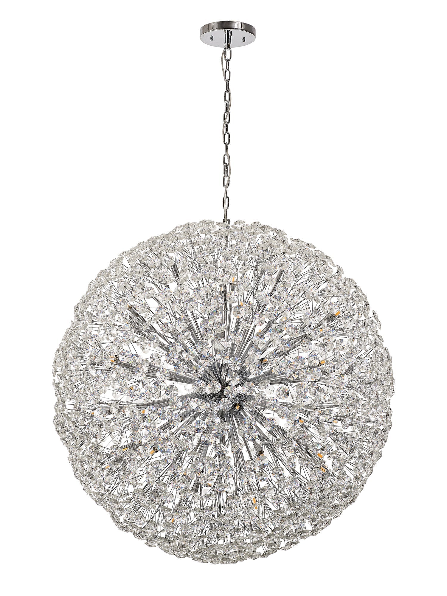 Bellagio Pendant Sphere Ceiling Light Fixture - Modern Crystal Glass Chandelier for Dining Room, Living Room & Bedroom Lighting