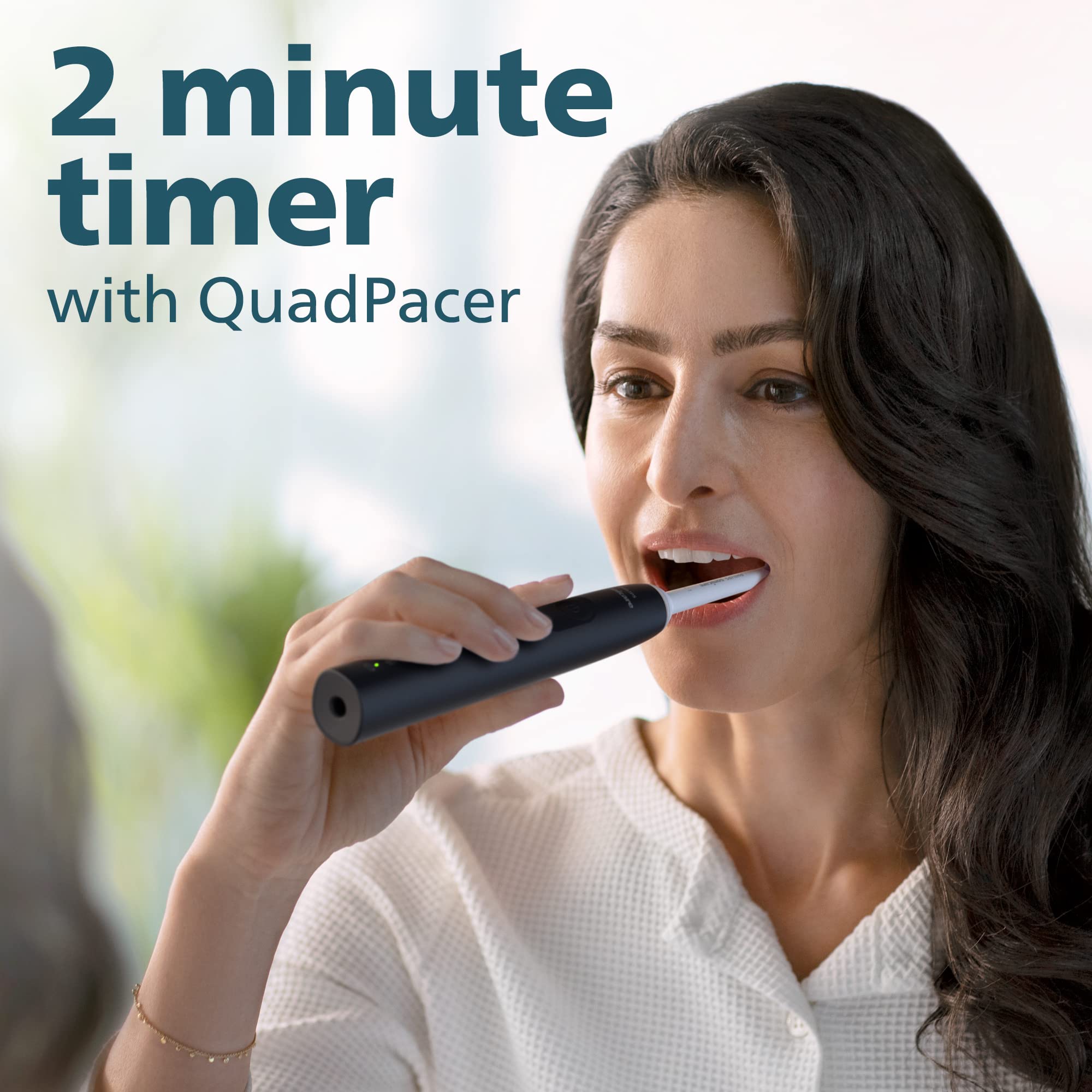 Philips Sonicare 4100 Rechargeable Electric Toothbrush with Pressure Sensor - HX3681/24 Black | Professional Teeth Cleaning for Whitening & Gum Care | Perfect for Travel & Daily Oral Hygiene