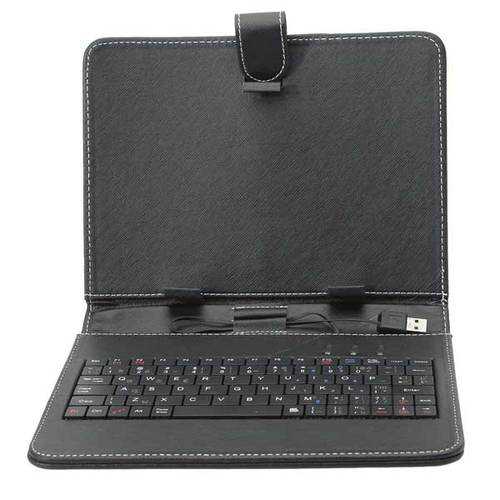 8 Inch French Keyboard PU Leather Case Cover with Stand for Tablet - Perfect for Work, Travel, and Home Office Use
