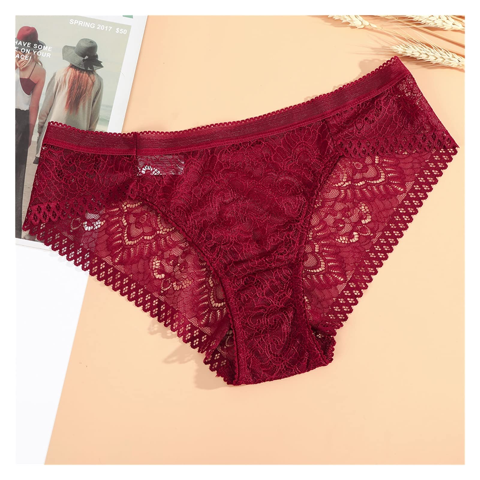 Sexy Lace Panties for Women - Seamless Underwear, No Show Briefs, Plus Size Bikini Underpants - Comfortable & Breathable Lingerie (Color: Black, Size: XL) - Perfect for Everyday Wear, Date Nights & Special Occasions