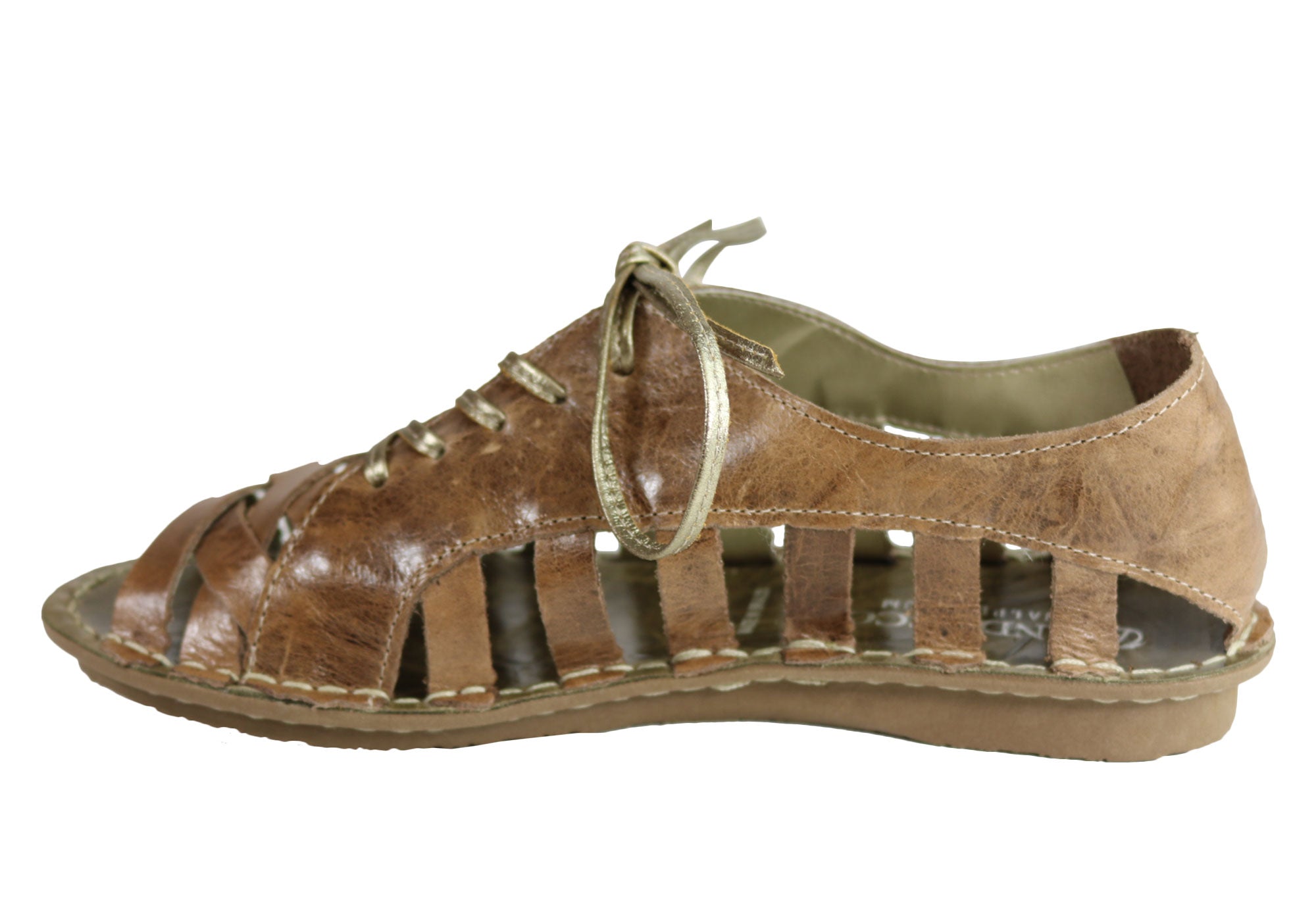 Andacco Petuna Women's Comfortable Flat Leather Sandals - Handmade in Brazil - Perfect for Beach, Vacation & Summer Outfits