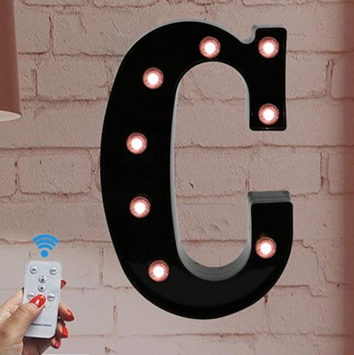 LED Alphabet Letter Lights - Remote Controlled Light Up Marquee Sign for Home Decor, Nursery, Wedding & Party (Letter C) | Bright Night Light & Wall Decor for Kids Room, Bedroom, Events