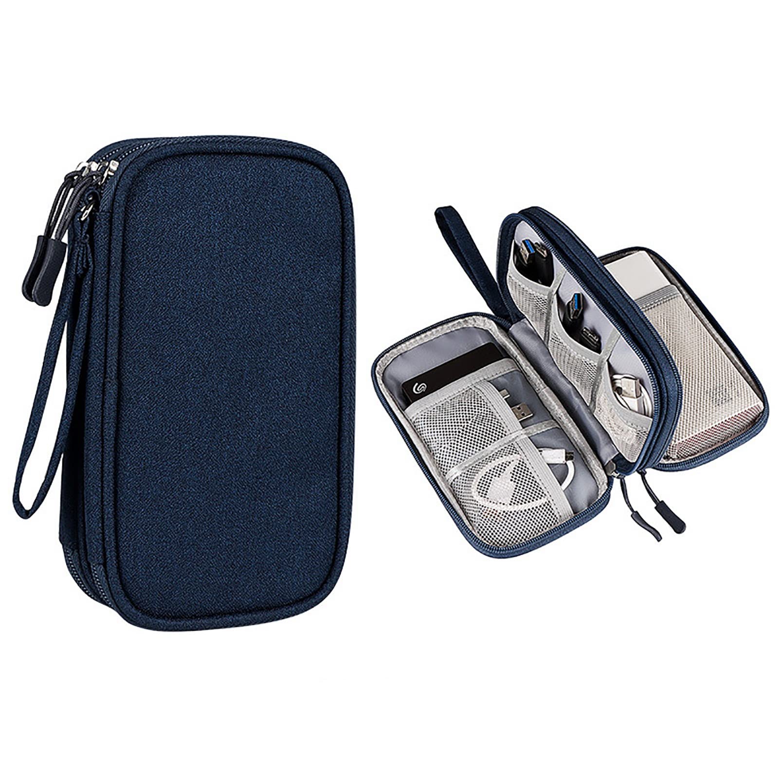 Waterproof Travel Electronic Organizer Bag - Double Layer Portable Cable Organizer Pouch for Chargers, Cords, Phones & Headphones | Perfect for Travel, Office & Daily Commute