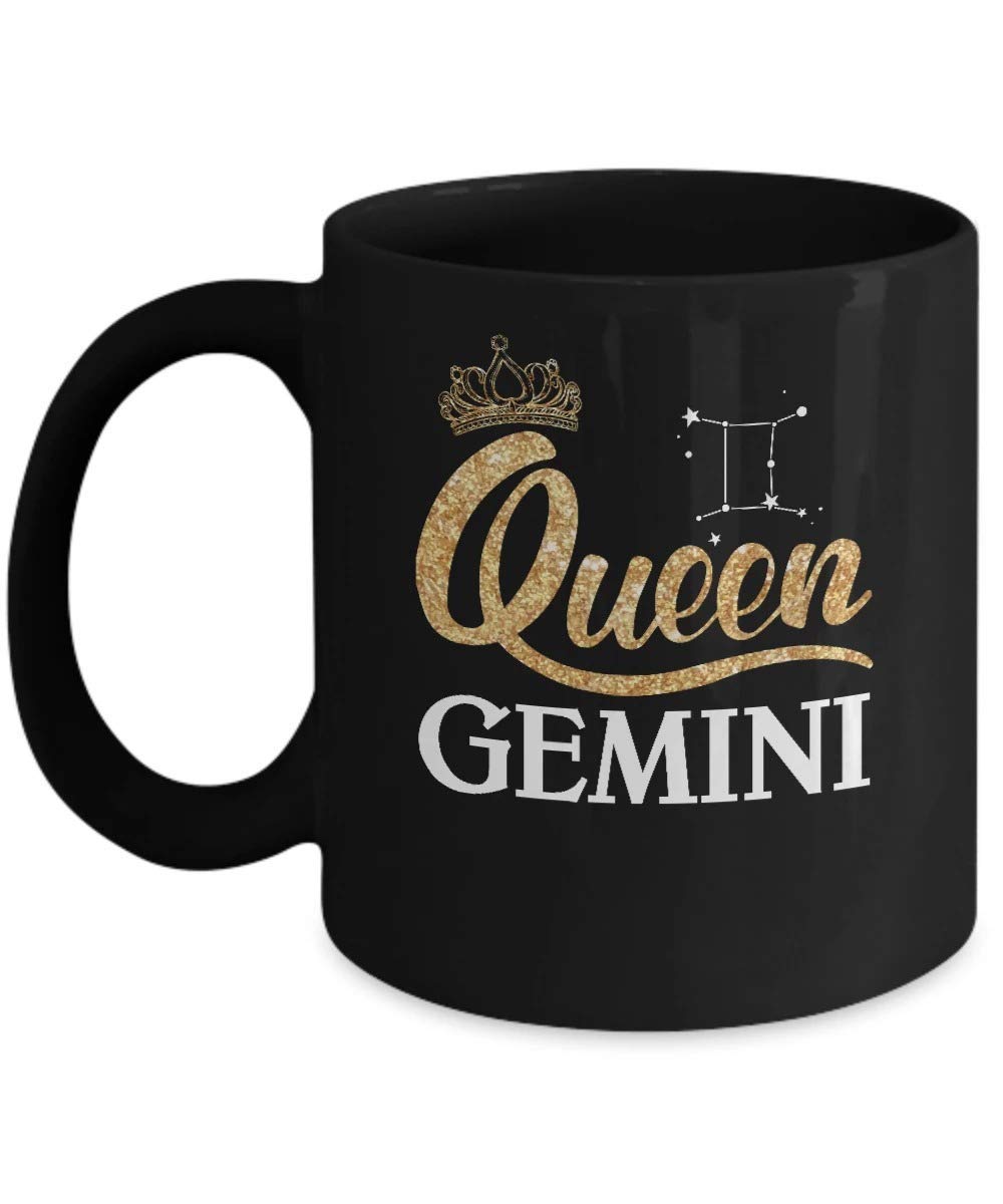 QUEEN GEMINI ZODIAC Coffee Mug - 11OZ May June Birthday Gift for Women, Perfect for Tea & Coffee Lovers - Ideal for Home, Office & Gifts