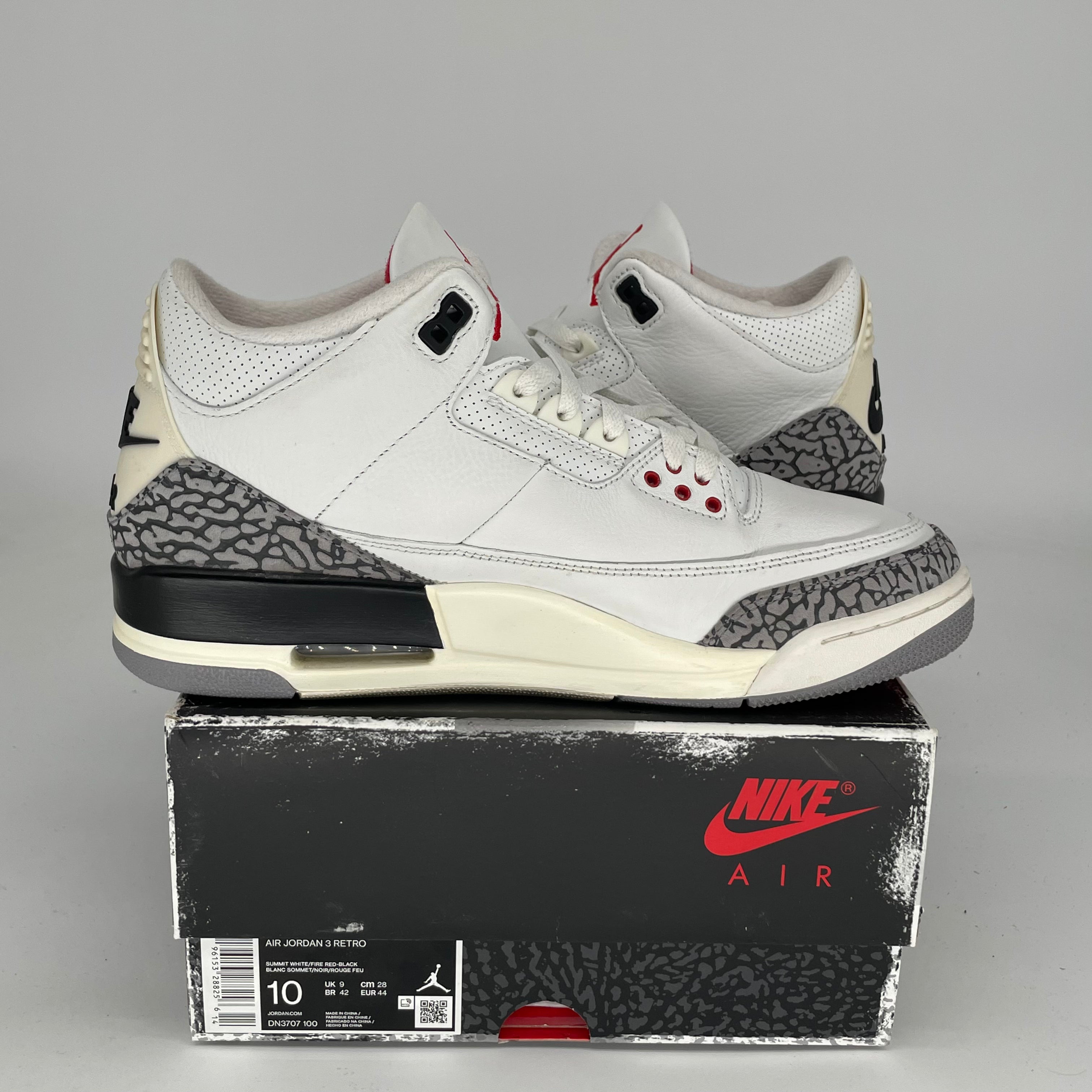 Original Air Jordan 3 White Cement Reimagined - Men's Size 10 (DN3707-100) | Retro Basketball Sneakers for Streetwear & Casual Outfits