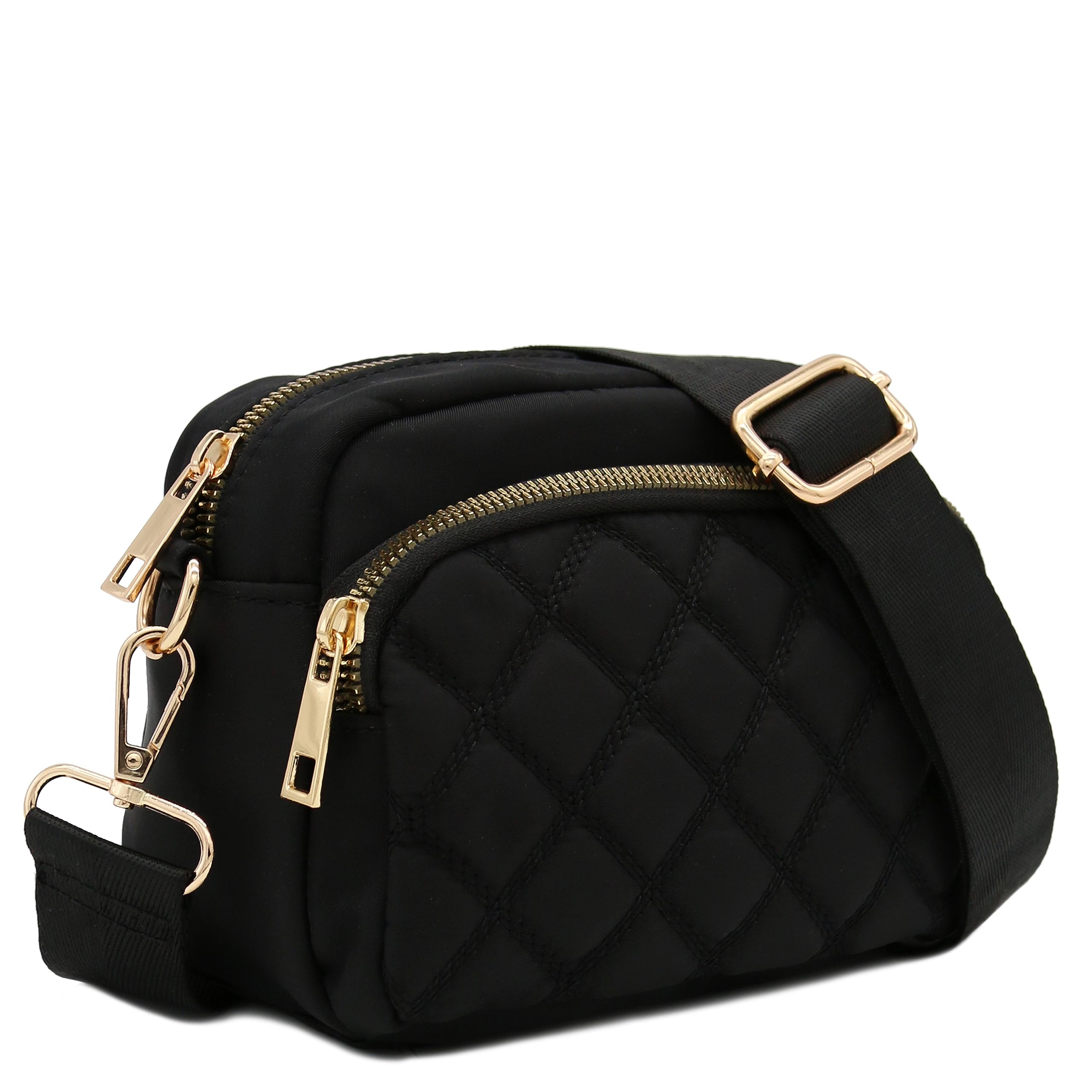 Stylish Quilted Nylon Crossbody Bag with Adjustable Wide Strap - Perfect for Travel, Shopping & Everyday Use