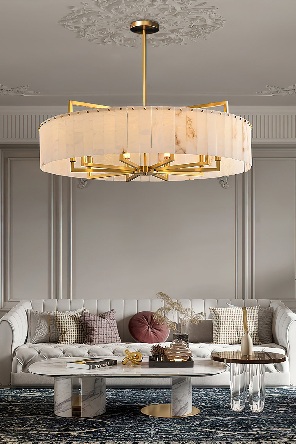 Luxury Marble Chandelier - Modern Crystal Ceiling Light Fixture for Dining Room, Living Room & Bedroom | Elegant Home Decor Lighting