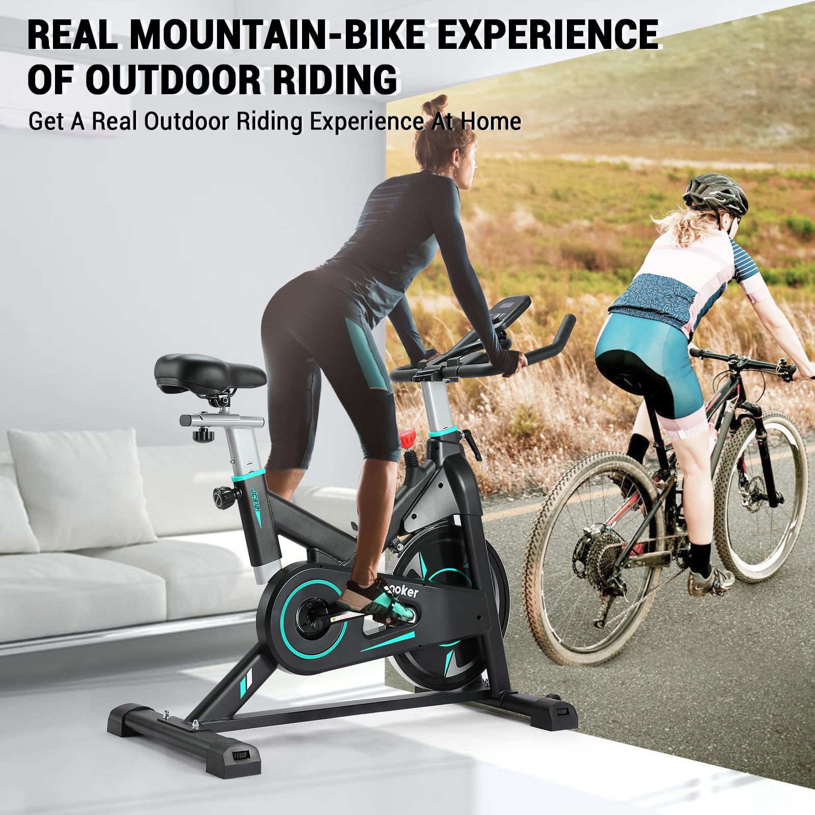 WENOKER Indoor Cycling Bike - Silent Belt Drive, Heavy Flywheel & LCD Monitor for Home Cardio Workout | Stationary Exercise Bike for Home Gym | Perfect for Weight Loss, Fitness Training & Indoor Cycling Classes