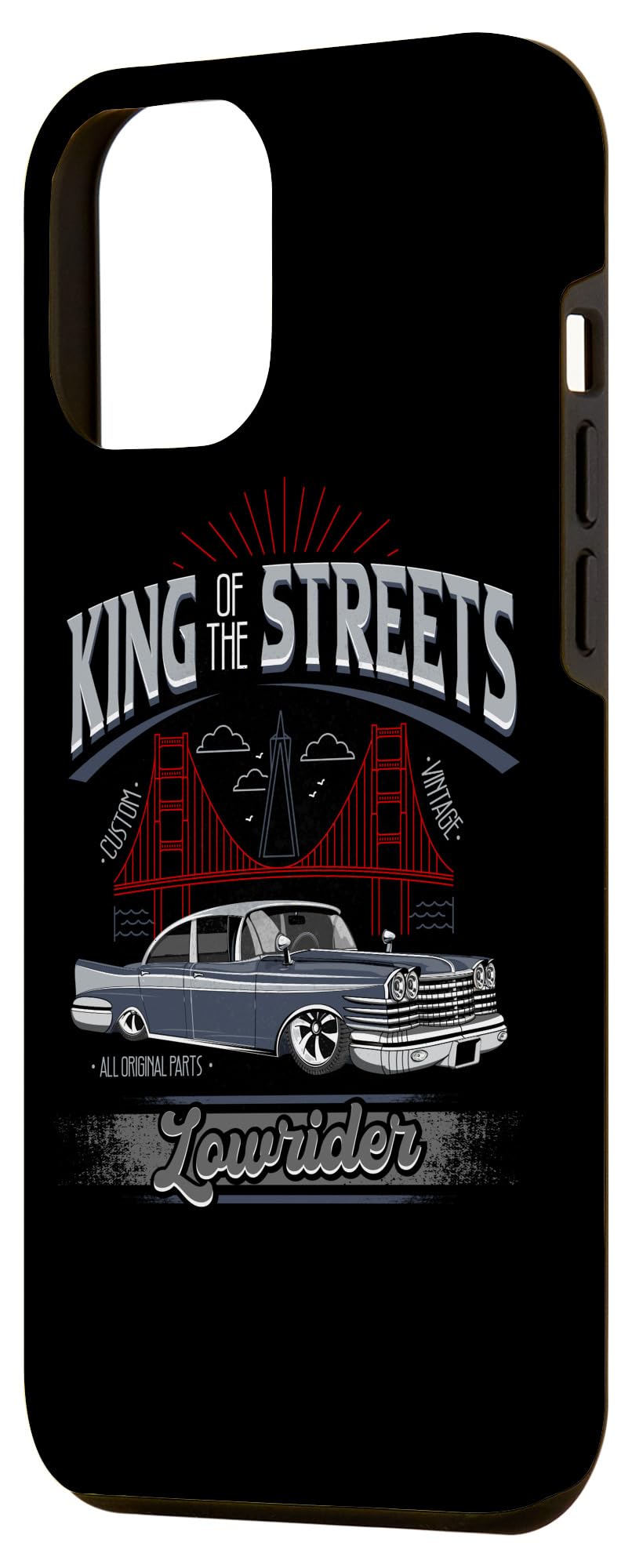 iPhone 12 Pro Max Case - Lowrider King of Streets Design - Chicano Mexican Latina Rider Cholo Style Protective Cover | Perfect for Urban Street Fashion & Cultural Pride