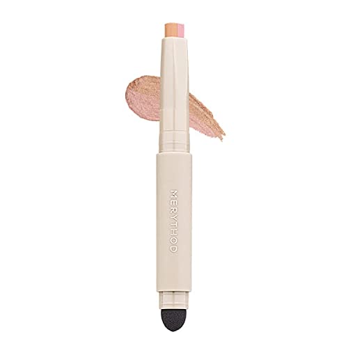 MERYTHOD Dual-Tone Eyeshadow Stick 0.9g - Long Lasting, High Adhesion, One-Swipe Gradient Makeup | Built-in Blending Sponge for Easy Application | Perfect for Day to Night Makeup & Quick Touch-Ups