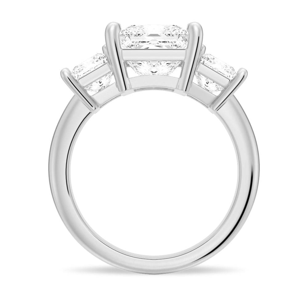 Princess Cut Three Stone Moissanite Engagement Ring - 14K White Gold Wedding Band for Women | Perfect Proposal, Anniversary & Bridal Jewelry Gift