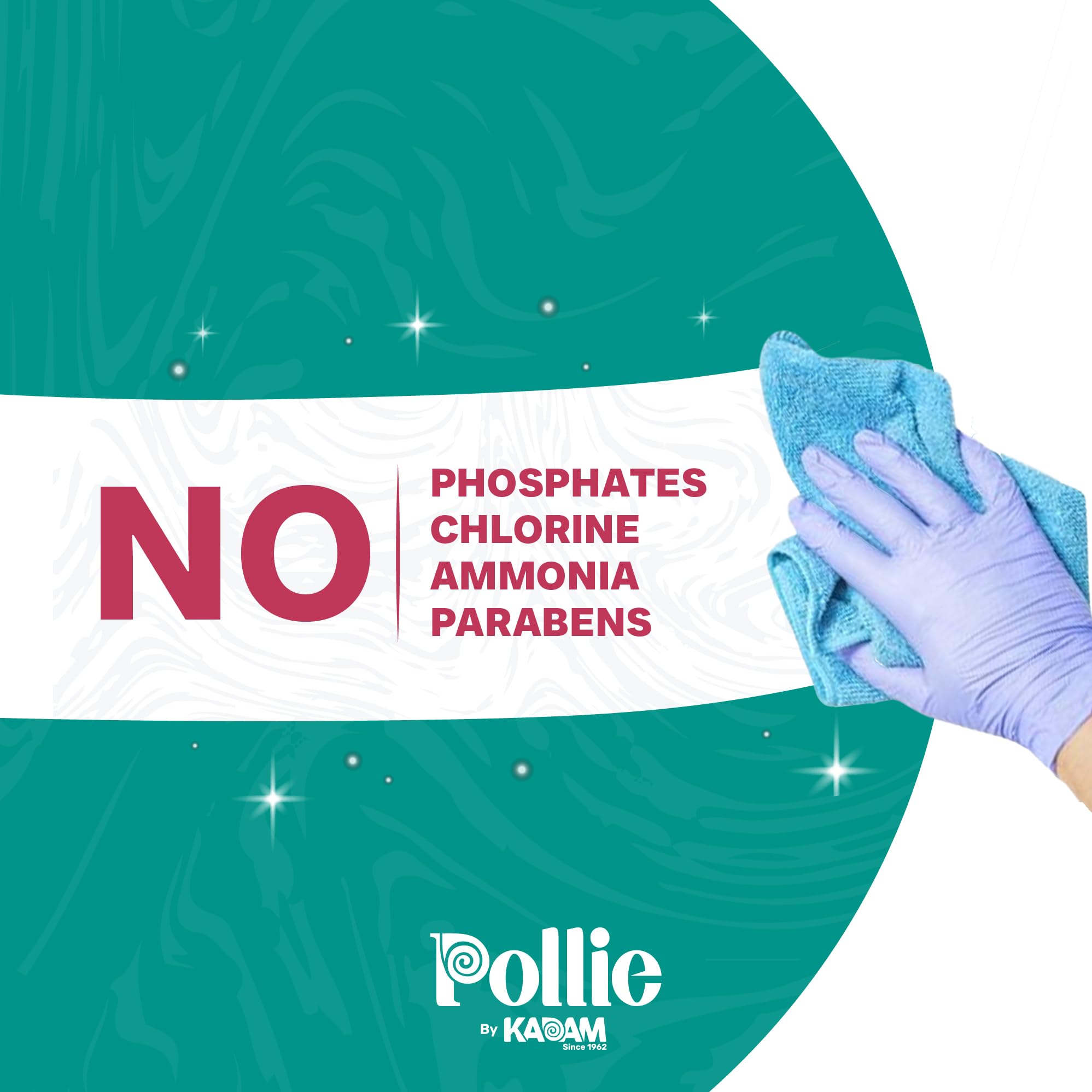 KADAM Pollie Glass Cleaner 1.5L - Empty Bottle + 3 Refill Sachets (1 Sachet Makes 500ml) | Alcohol-Free, Non-Toxic Dual Fragrance Glass Cleaner for Electronics, Screens, Cars, Windows, Kitchens & Bathrooms | Streak-Free Shine for Phones, Laptops, Mirrors & Glass Surfaces