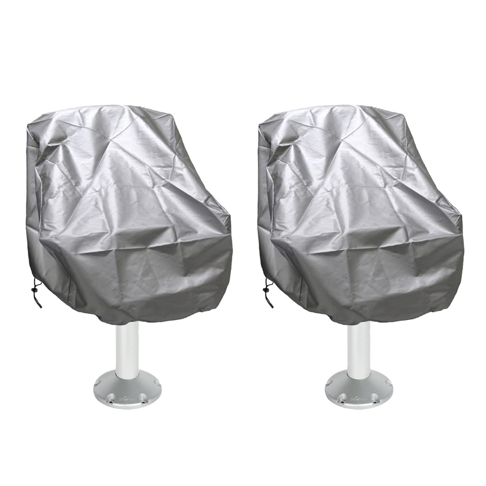**Waterproof 600D Boat Seat Cover for Pontoon, Captain & Bench Chairs - Outdoor Fishing Chair Protective Cover with Drawstring Hem - Ideal for Boating, Fishing & Marine Use**