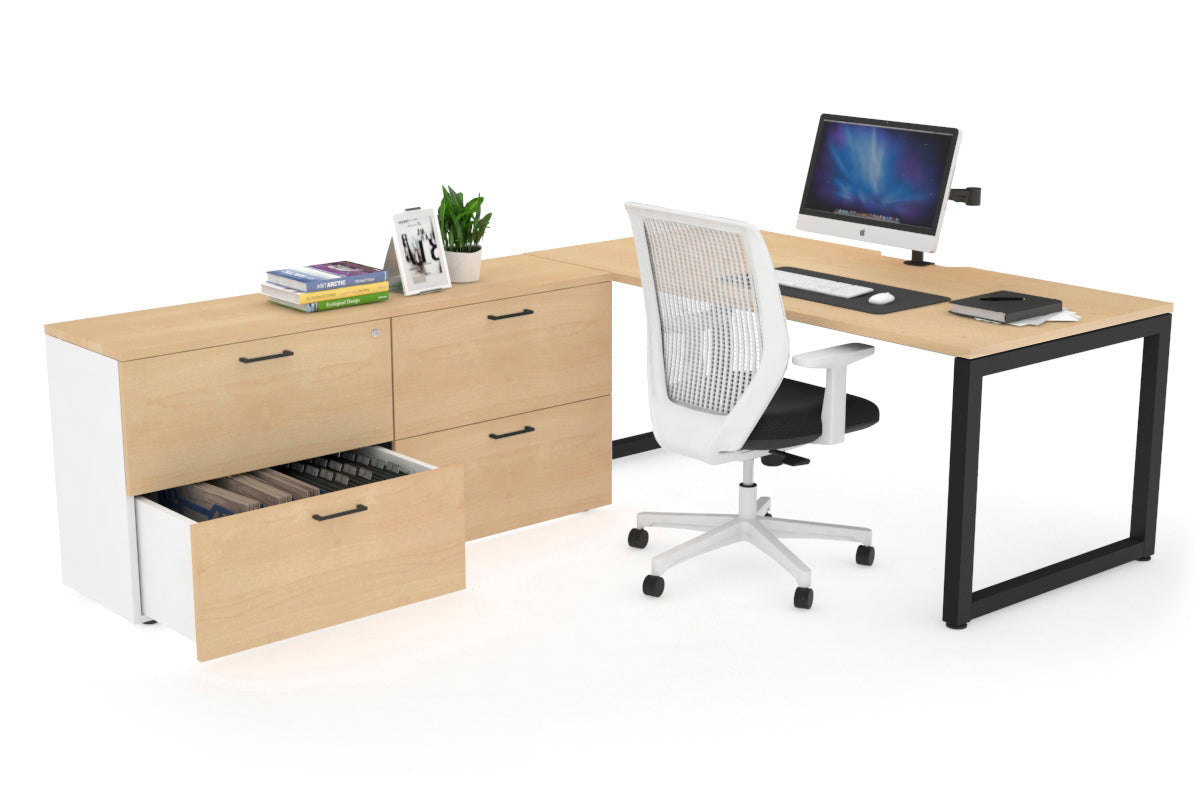 Quadro Loop Executive Desk Black Frame [1800L x 800W with Cable Management] - Premium Office Furniture for Modern Workspace & Home Office Setup