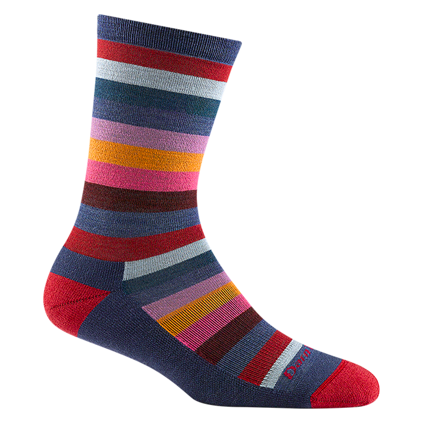 Darn Tough 1644 Mystic Stripe Crew Lightweight Cushion Socks for Women - Hiking, Running & Everyday Comfort