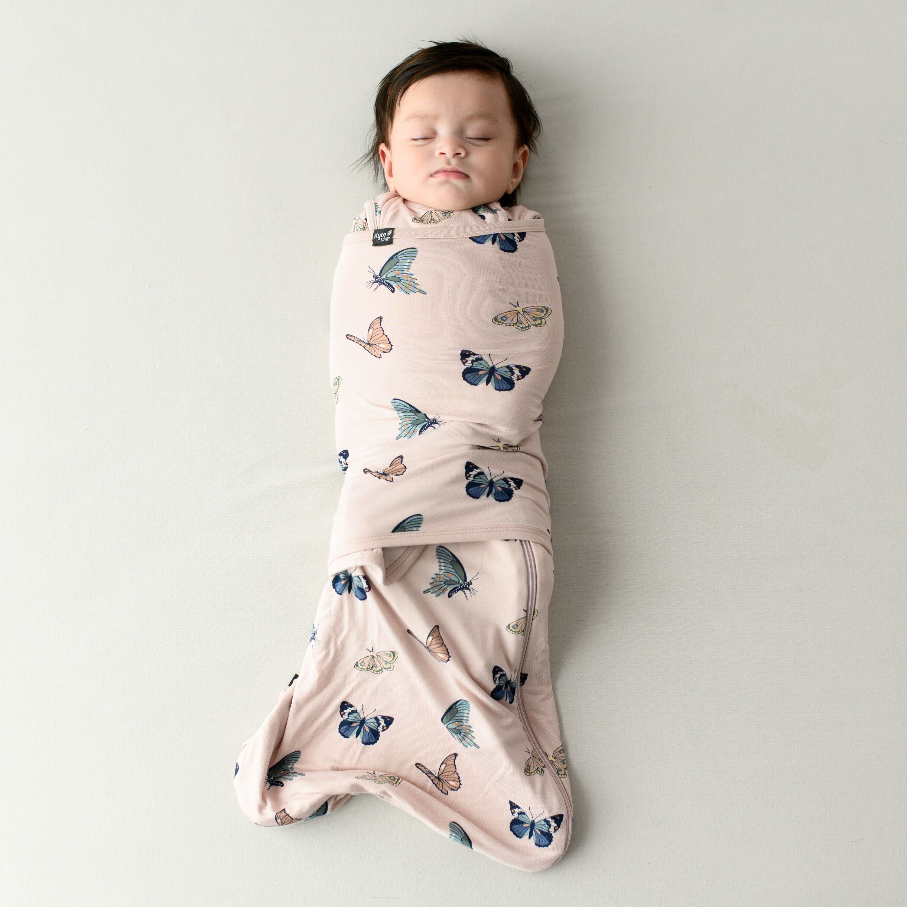 Blush Butterfly Swaddle Sleep Bag for Newborns - Soft & Breathable Baby Swaddler for Safe Sleep - Perfect for Nursery, Travel & Gifting