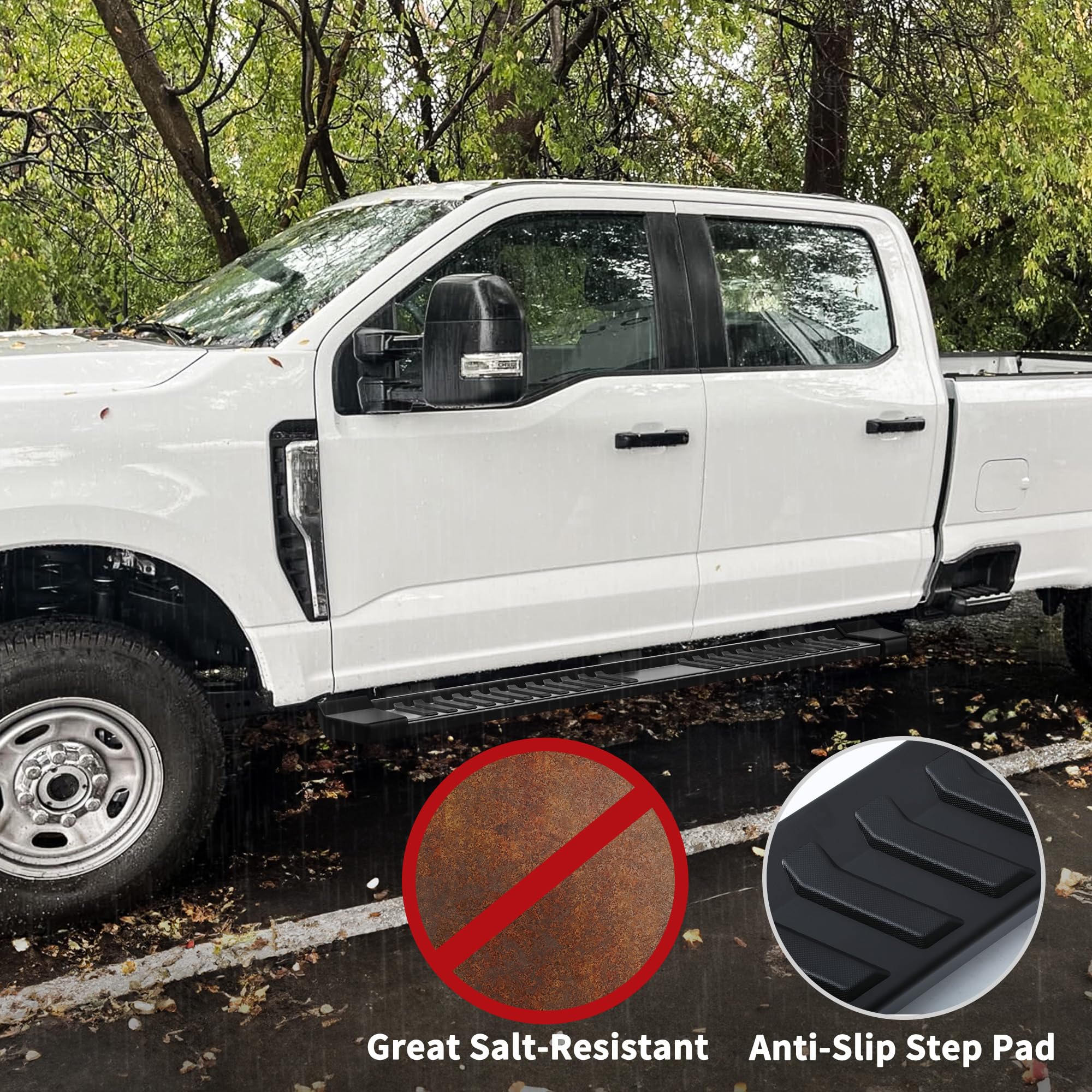 YITAMOTOR 6 Inches Running Boards for 2019-2025 Chevy Silverado & GMC Sierra 1500 Crew Cab | 2020-2025 2500HD 3500HD Crew Cab | Textured Black Nerf Bars Side Steps (Excludes 2019 1500 LD) | Durable Off-Road Protection & Easy Entry Access