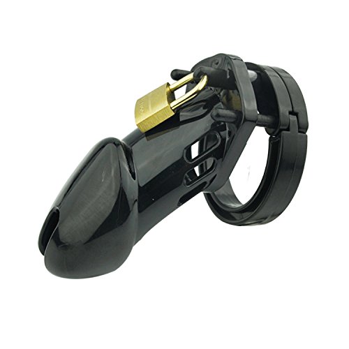 Lightweight Male Chastity Cage Device with 3 Adjustable Rings - Comfortable Cock Cage Sex Toy for Men (Black) | BDSM Play, Locktober, and Couples Bonding