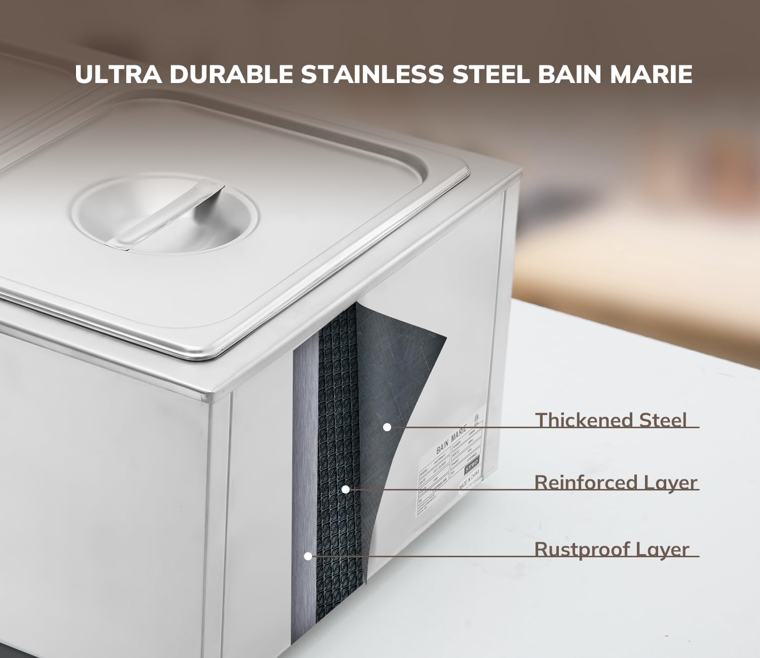 Commercial Grade Stainless Steel Bain Marie Buffet Food Warmer - 2 Section Steam Table for Catering, Restaurants & Buffets | Perfect for Keeping Food Warm at Events, Banquets and Food Service Stations