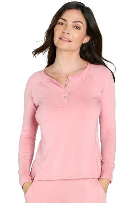 Olivia Women's Long Sleeve Henley T-Shirt - Soft Cotton Casual Top for Everyday Wear, Work & Weekend Outfits