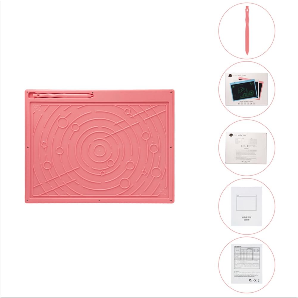 GKKICO 16 Inch Rechargeable LCD Drawing Tablet - Electronic Writing Board with Color Display, Digital Sketch Pad for Kids & Adults (Pink) - Perfect for Note Taking, Drawing & Classroom Learning