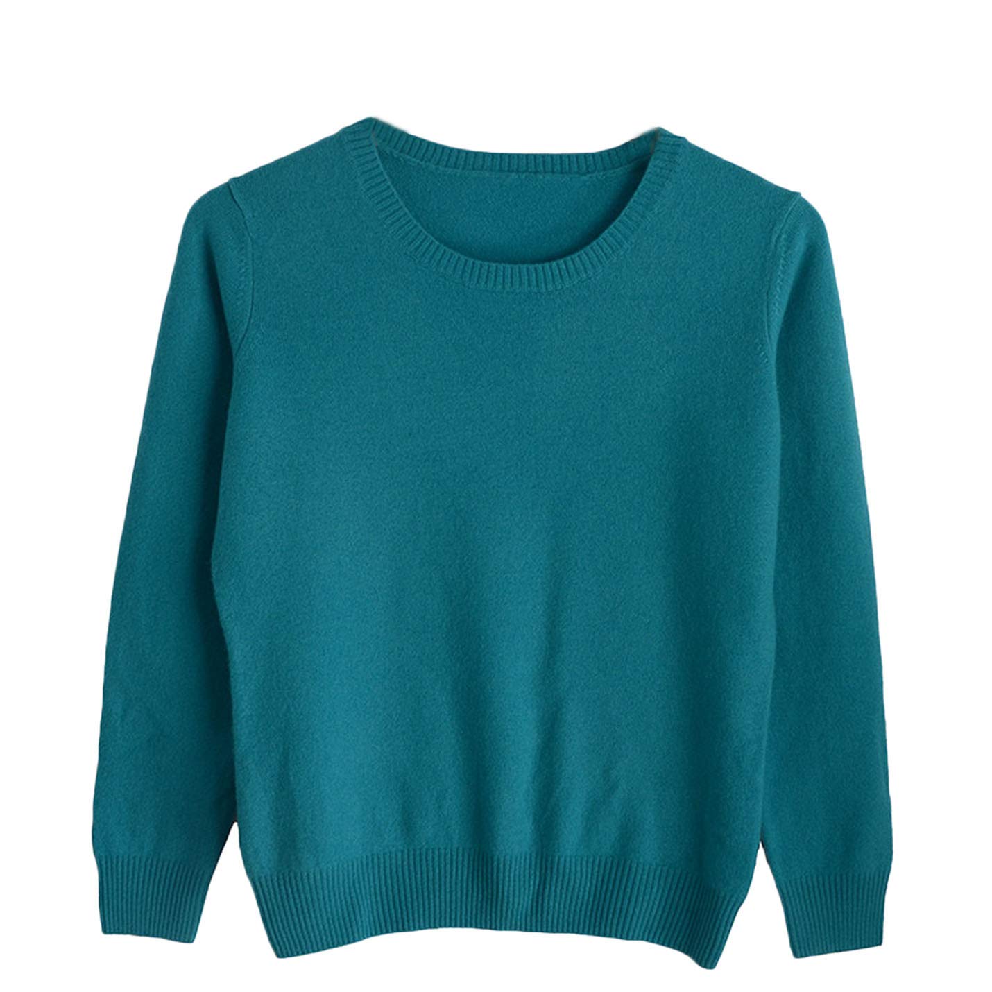 Flygo Women's Basic Solid Knitted Crewneck Cashmere Wool Sweater Pullover Tops - Soft Winter Warm Turtleneck Sweater for Casual Outfits, Office Wear & Holiday Fashion
