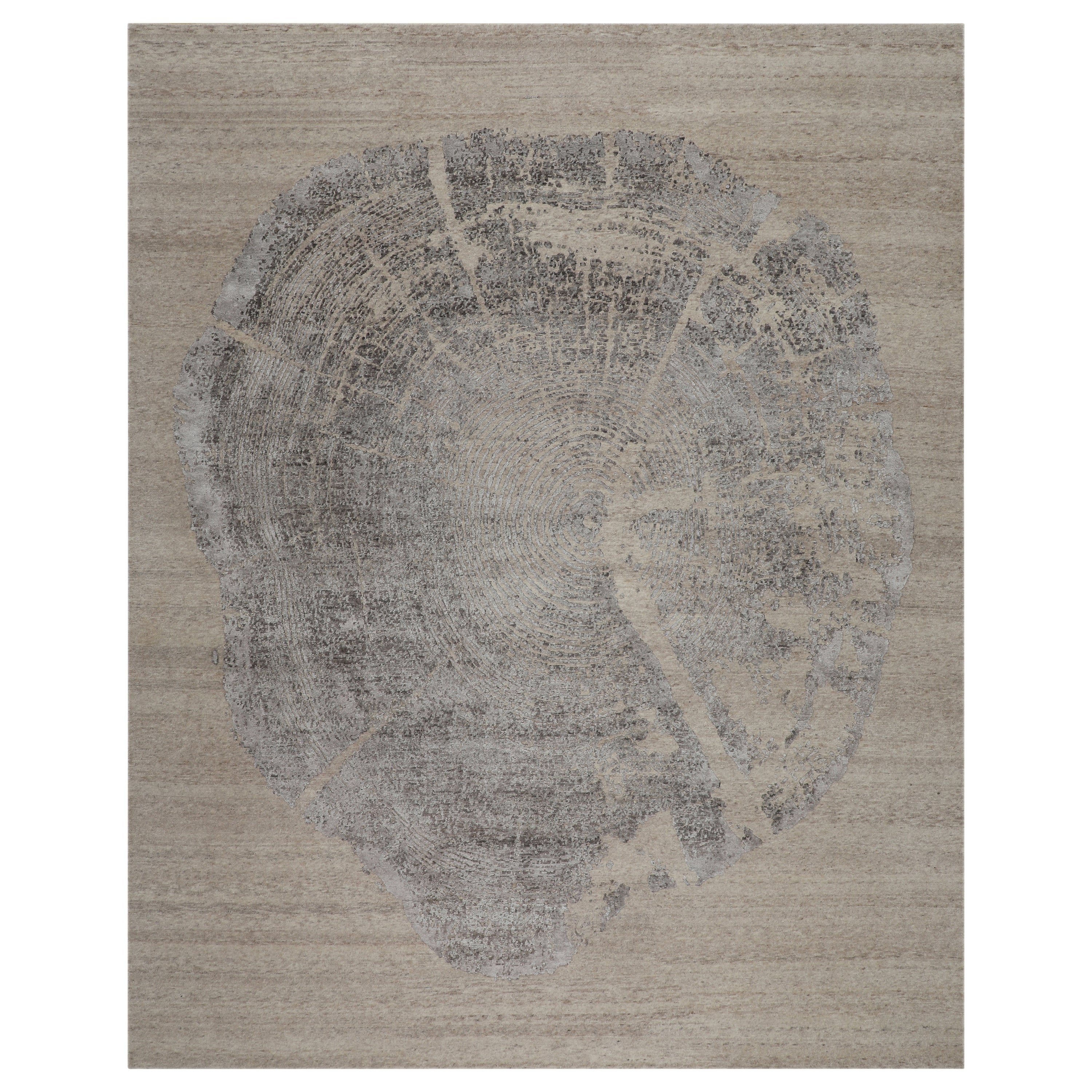 Brown Contemporary Wool Linen Blend Area Rug 8'2