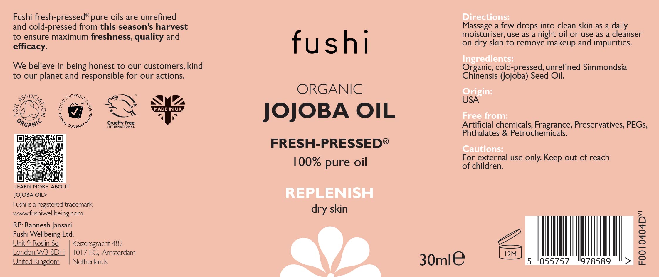 Organic Jojoba Oil 30ml - Cold Pressed, Vitamin E Rich for Skin & Hair Care | Hypoallergenic, Vegan, UK Made | Perfect for Dry Skin, Hair Hydration & Makeup Removal