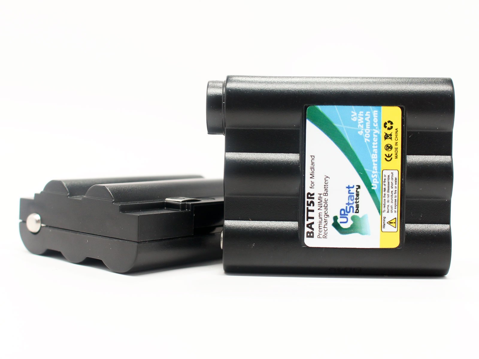 2 Pack Midland GXT-795 Replacement Battery - Compatible with Midland BATT-5R Two-Way Radio (700mAh 6V NI-MH) - Perfect for Outdoor Adventures, Emergency Communication & Work Site Use