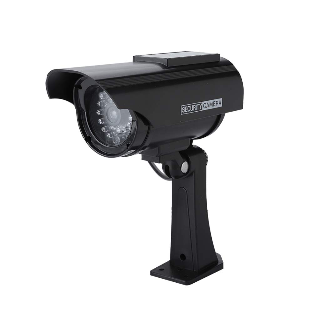 Yencoly Dummy Security Camera with Red LED Light & CCTV Sign - Realistic Fake Surveillance Camera for Indoor & Outdoor Use - ABS Plastic, Weatherproof (Black) - Ideal for Home, Office & Business Security