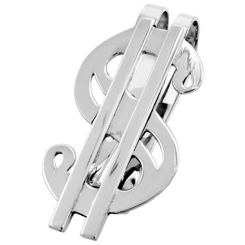 Handmade Sterling Silver Dollar Sign Money Clip - 1 1/8 X 2 1/4 Inch - Perfect for Cash, Credit Cards & Gift Giving