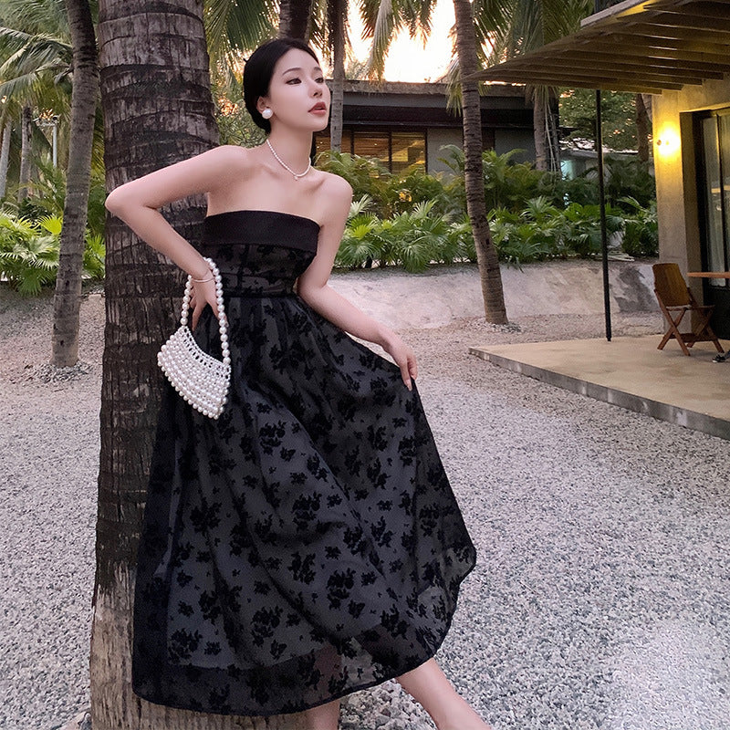 2023 French Retro Strapless Evening Dress for Women - Elegant Summer Party Gown for Weddings, Prom, Cocktail & Formal Events