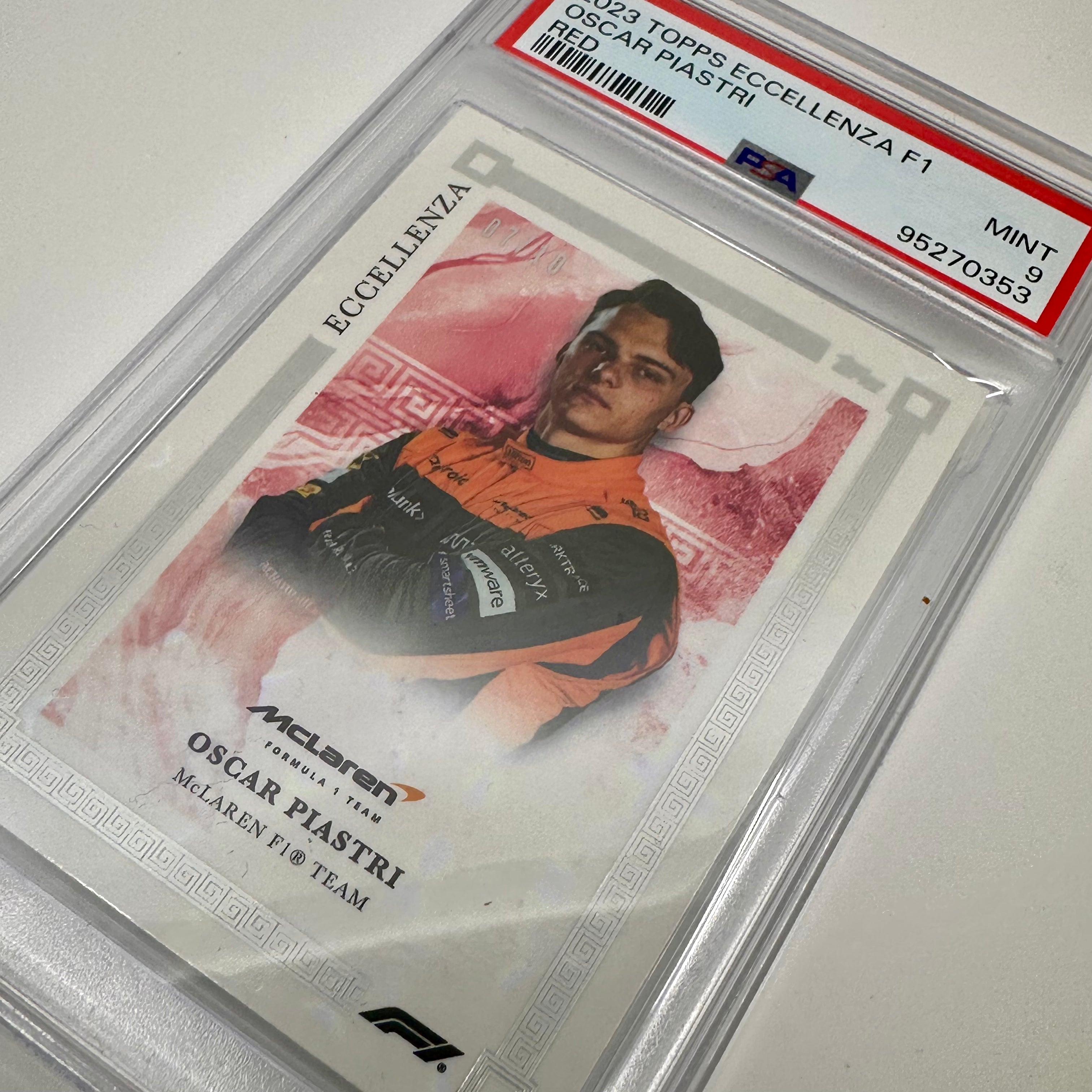 2023 Oscar Piastri Rookie Card PSA 9 - 07/10 Red Eccellenza Driver - Perfect for Collectors & Racing Fans, Great for Display & Investment