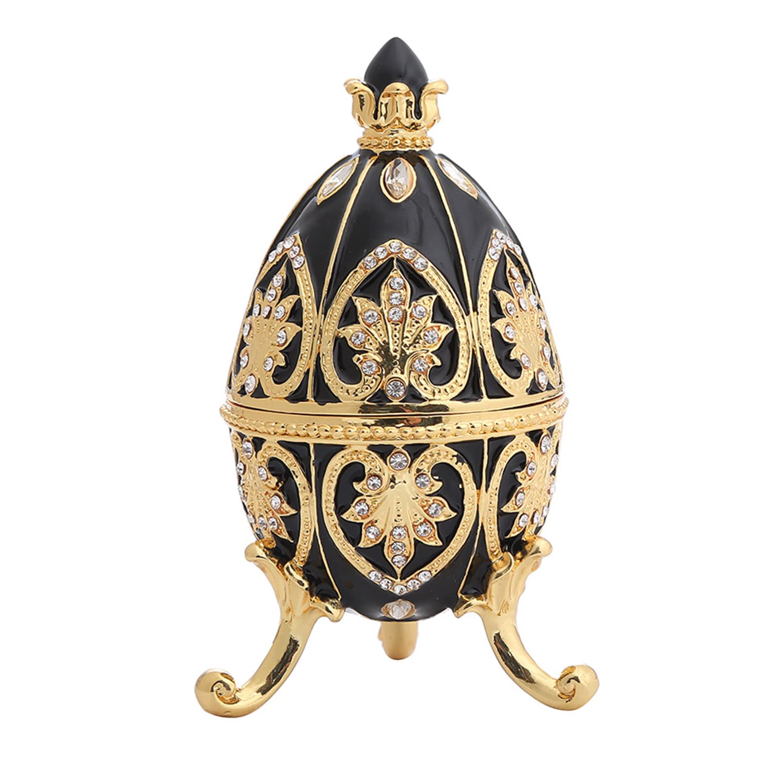 Milue Hand-Painted Faberge Egg Style Jewelry Box - Hinged Earring & Ring Holder for Home Decor, Gift, and Travel Storage | Elegant Trinket Organizer for Necklaces, Bracelets & Small Accessories