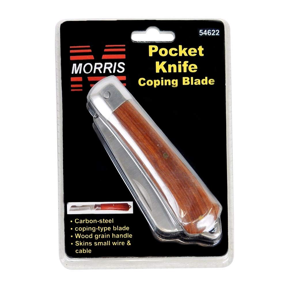 24 Pack Morris Pocket Knives - Multi-Purpose Electrician Knives with Coping Blade for Skinning Small Wires & Cables - Bulk Utility Knives for Electricians, DIYers & Outdoor Enthusiasts - Perfect for Home Repairs, Camping & Crafting